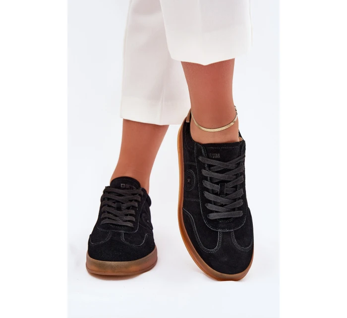 Zamszowe Sneakersy Damskie Big Star RR274851 HI-POLY SYSTEM Czarne