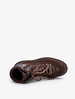 Pánske semišové zateplené členkové topánky Big Star Hi-Poly System brown