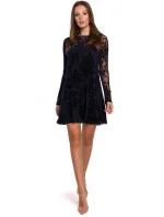 Čipkové šaty K023 tmavo modré - Makover