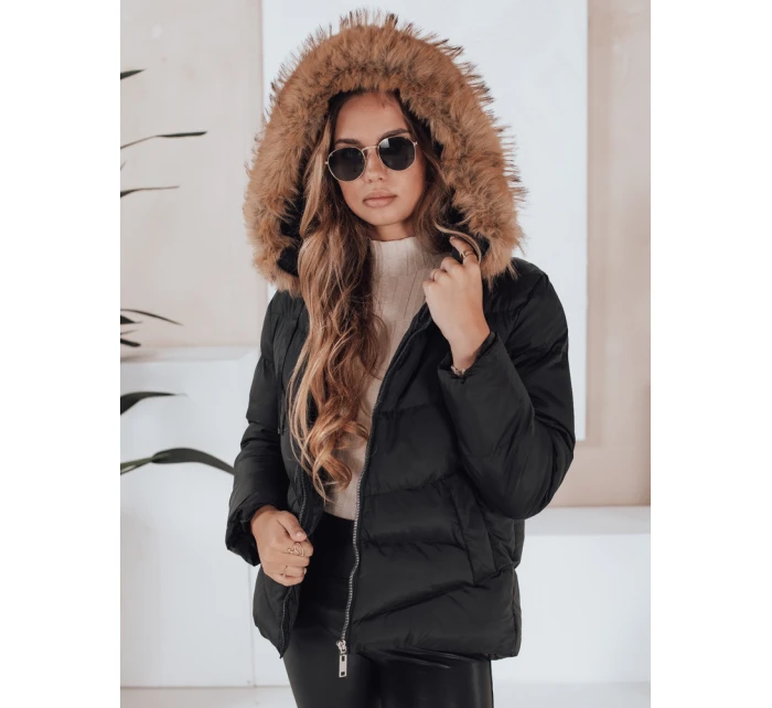 Dámska prešívaná bunda čierna FashionStreet TY5126