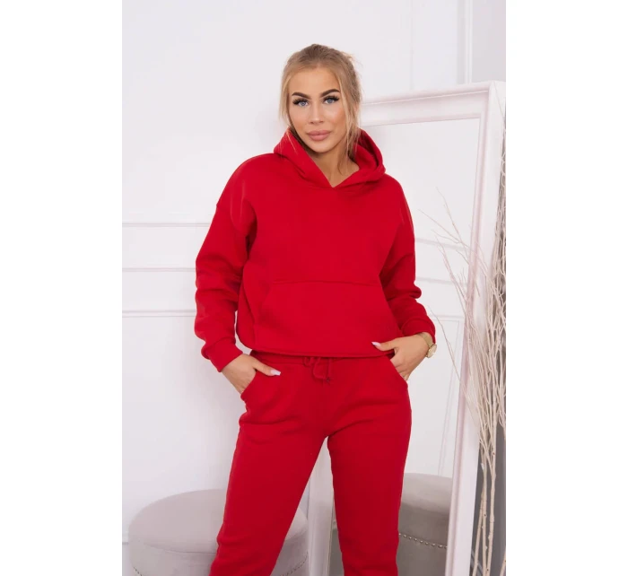 Souprava s podšívkou a zavazováním na červená model 18747973 - K-Fashion Souprava s podšívkou a zavazováním na červená model 18747973 - K-Fashion