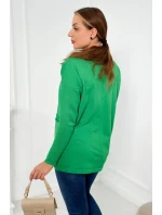Sveter s prednými vreckami jasne zelená