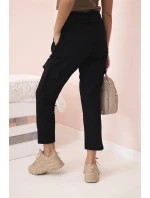 Dámske cargo nohavice s vysokým pásom čierne Dámske cargo nohavice s vysokým pásom čierne