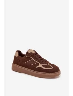 Niskie Sneakersy Damskie Brązowe Brenelle Niskie Sneakersy Damskie Brązowe Brenelle