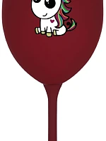 DUHOVÝ JEDNOROŽEC - bordovy pohár na víno 350 ml