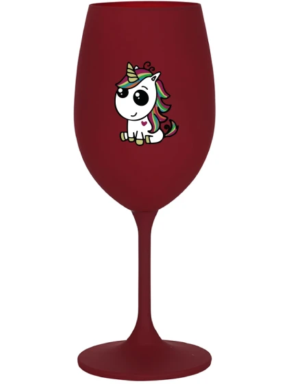 DUHOVÝ JEDNOROŽEC - bordovy pohár na víno 350 ml DUHOVÝ JEDNOROŽEC - bordovy pohár na víno 350 ml