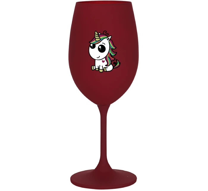 DUHOVÝ JEDNOROŽEC - bordovy pohár na víno 350 ml DUHOVÝ JEDNOROŽEC - bordovy pohár na víno 350 ml
