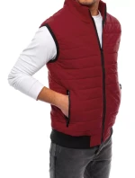 Pánska prešívaná vesta bordovej farby FashionStreet TX4016