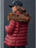 Dámska prešívaná zimná bunda s kapucňou ESTELLA bordová FashionStreet TY4530 Dámska prešívaná zimná bunda s kapucňou ESTELLA bordová FashionStreet TY4530
