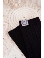 Bavlněné ponožky pruhované dámské černé