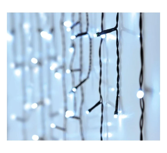 VIANOČNÝ STROMČEK SVETLÁ VONKAJŠIE SVETLO OPONA 360 VIEDOL ČASOVAČ STUDENÁ BIELA PRIEHĽADNÝ KÁBEL