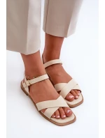 Dámské Ploché Sandály Z  Beige model 21664339 - S.Barski