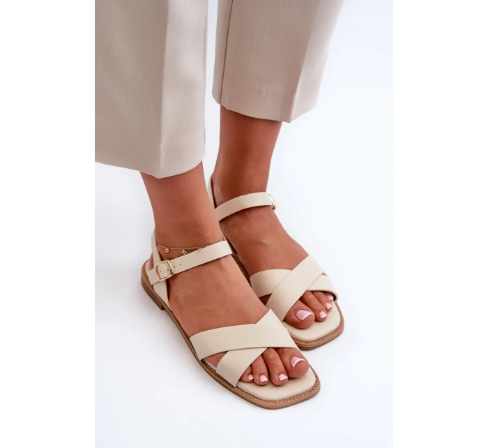 Dámské Ploché Sandály Z  Beige model 21664339 - S.Barski