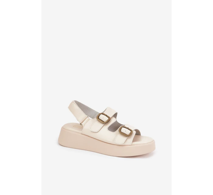 Dámské Sandály Na Platformě A Klínu S Přezkami Béžové model 21688795 - Boto Dámské Sandály Na Platformě A Klínu S Přezkami Béžové model 21688795 - Boto