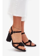 Dámské sandály na podpatku černé model 21703966 - Boto