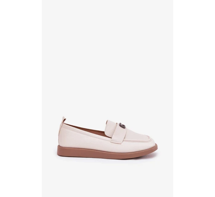 Dámske elegantné mokasíny s ozdobným detailom Vinceza - béžové