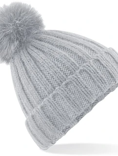 B 413 Pletená čepice s bambulí model 22433260 light grey - Beechfield