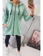 Mikina se zipem na zádech tmavě mátová Mikina se zipem na zádech tmavě mátová