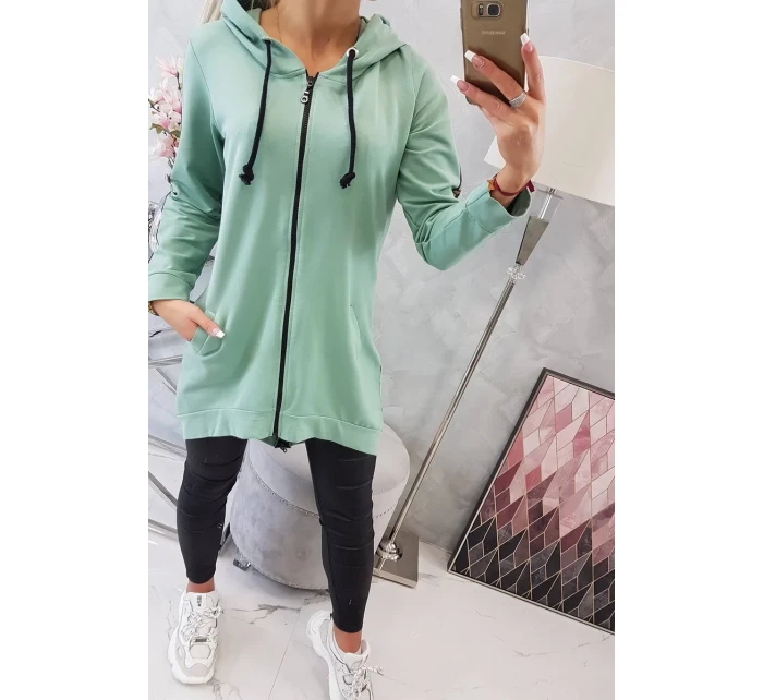 Mikina se zipem na zádech tmavě mátová Mikina se zipem na zádech tmavě mátová