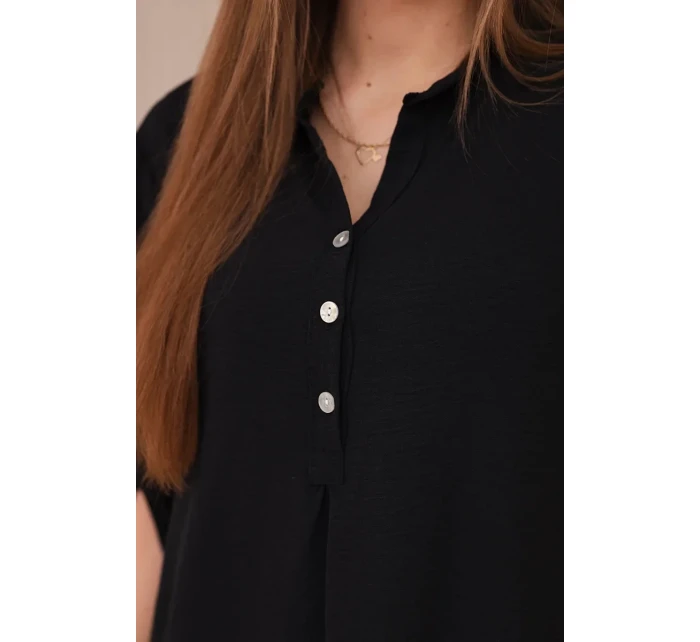 Halenka s prodlouženým zadním dílem černý