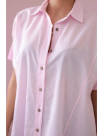 Bavlnené tričko s krátkym rukávom púdrovo ružové