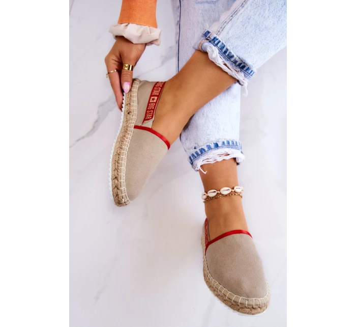 Materiałowe Espadryle Wsuwane Big Star JJ274879 Beżowe