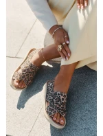 Zazoo 40392 Skórzane Sandały Damskie Panterka Brązowe Zazoo 40392 Skórzane Sandały Damskie Panterka Brązowe