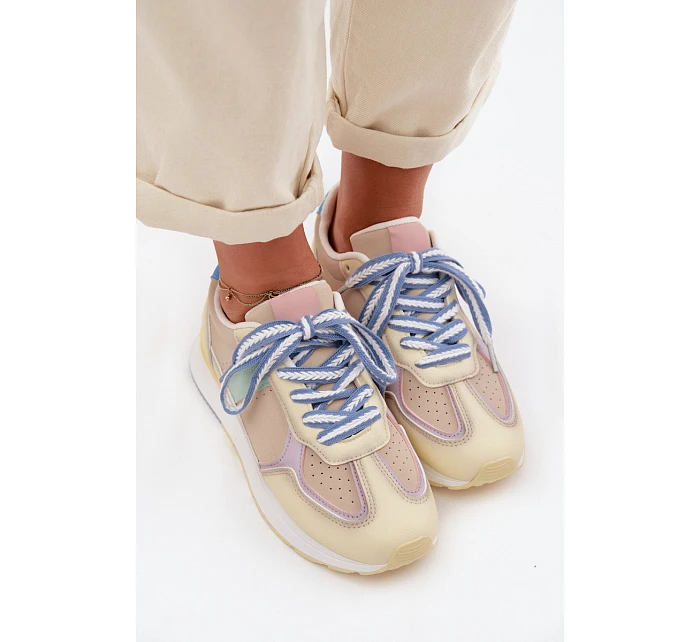 Dámské tenisky z eko kůže Žluté Kelira