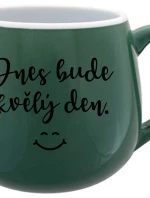DNES BUDE SKVĚLÝ DEN. - zelený keramický hrníček 300 ml
