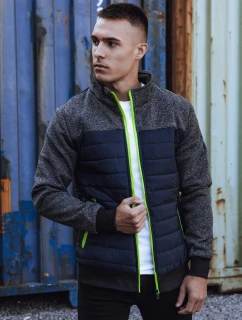 Pánska prechodná bunda prešívaná tmavomodrá FashionStreet TX4856