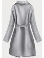 Šedý dámský kabát model 17064066 - MADE IN ITALY Šedý dámský kabát model 17064066 - MADE IN ITALY