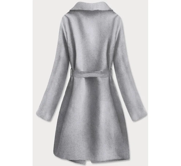 Šedý dámský kabát model 17064066 - MADE IN ITALY Šedý dámský kabát model 17064066 - MADE IN ITALY