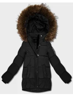 Púzdrová bunda s kapucňou čierna (KK60609) Púzdrová bunda s kapucňou čierna (KK60609)