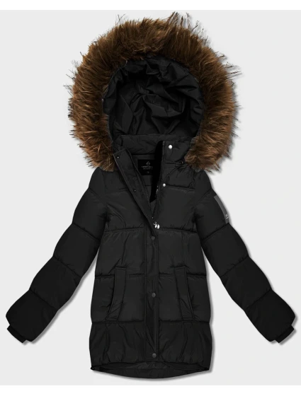 Púzdrová bunda s kapucňou čierna (KK60609) Púzdrová bunda s kapucňou čierna (KK60609)