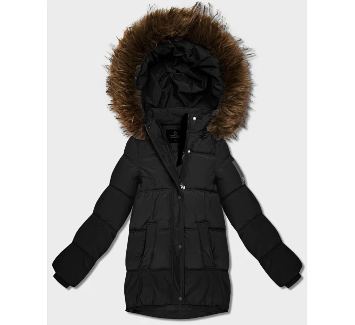 Púzdrová bunda s kapucňou čierna (KK60609) Púzdrová bunda s kapucňou čierna (KK60609)