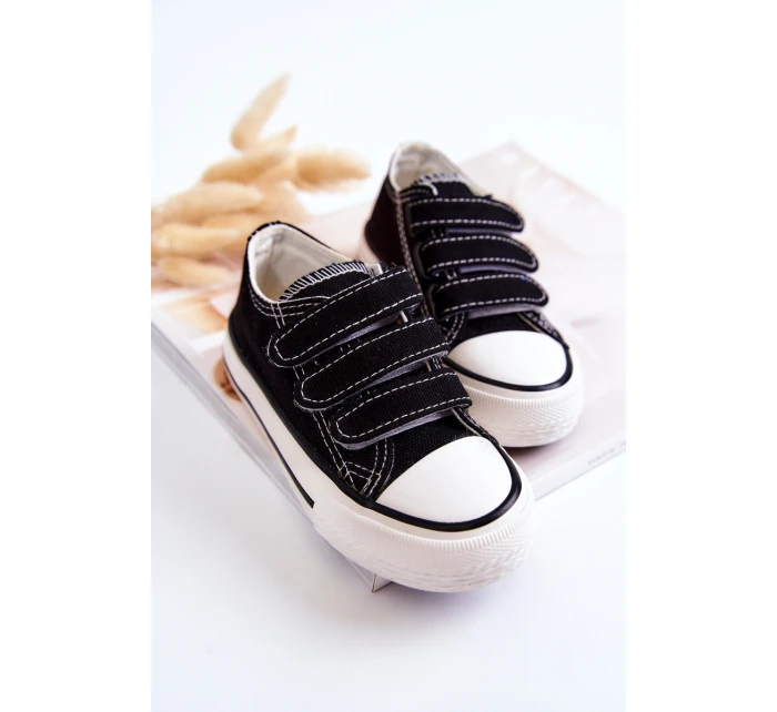 Dziecięce Trampki Na Rzepy Czarne Bernie Dziecięce Trampki Na Rzepy Czarne Bernie