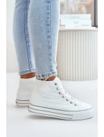 Zateplené dámské tenisky na platformě model 21675260 bílé - Big Star Shoes