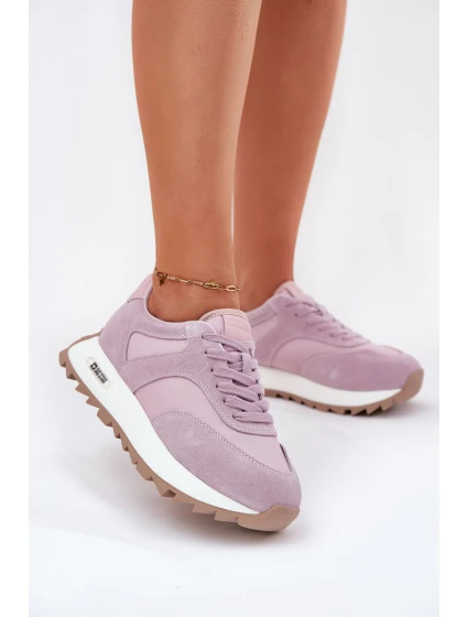 Semišové Sneakersy Na Platformě Dámské Big Star model 21694489 HIPOLY SYSTEM Fialové - Big Star Shoes Semišové Sneakersy Na Platformě Dámské Big Star model 21694489 HIPOLY SYSTEM Fialové - Big Star Shoes