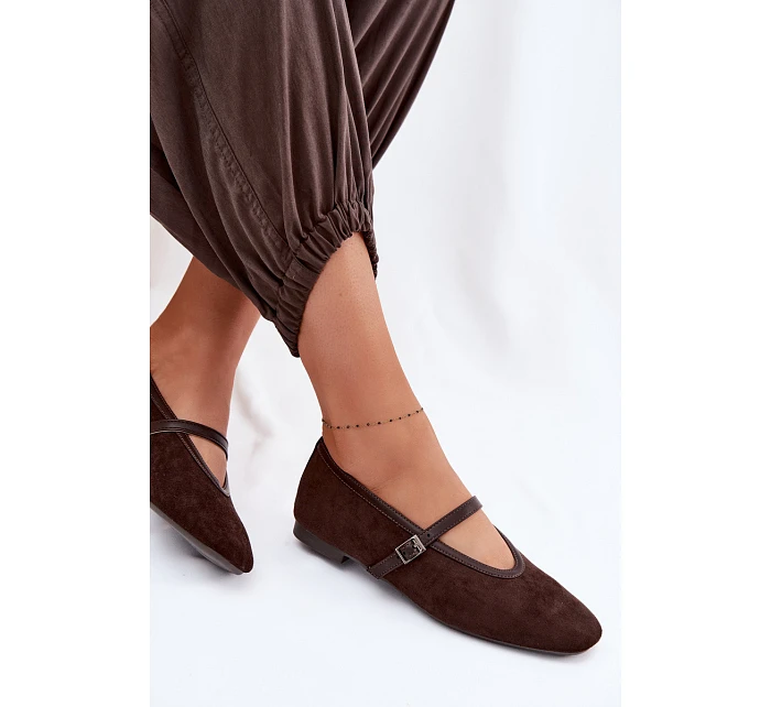 model 22091791 Eko semišové balerínky s páskem - Boto