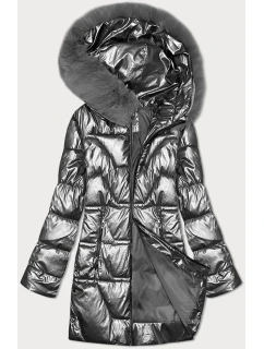 Damska zimowa kurtka szara model 21247614 - S'WEST