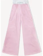Dámske voľné nohavice v púdrovo ružovej farbe s lampášmi (764ART)
