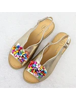 Dámske zlaté sandále s korálkami Filippo DS6230