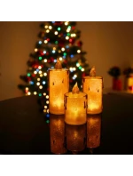 DEKORATÍVNA SVIEČKA 8 CM JANTÁROVÁ TEPLÁ BIELA 1 LED