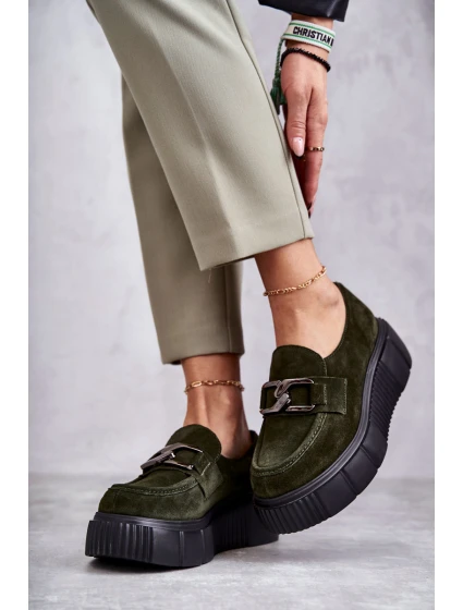 Modne Zamszowe Półbuty Na Platformie Khaki Lemar Marsol Modne Zamszowe Półbuty Na Platformie Khaki Lemar Marsol