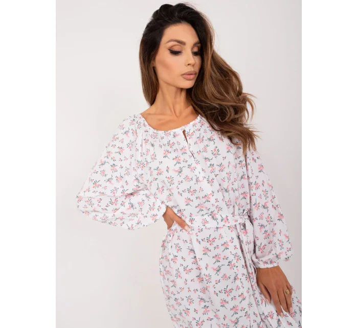 LK SK 509318 šaty.74 biela a ružová