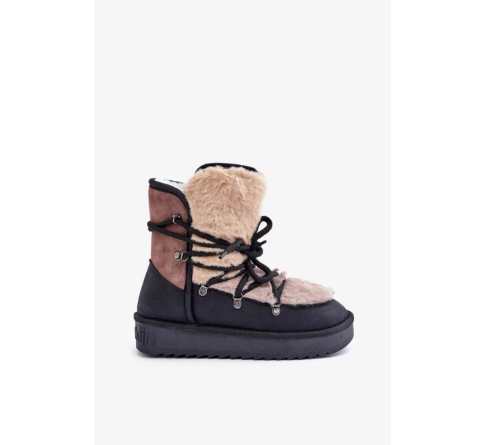 Dámske snežnice D.Franklin s kožušinou - čierne Dámske snežnice D.Franklin s kožušinou - čierne