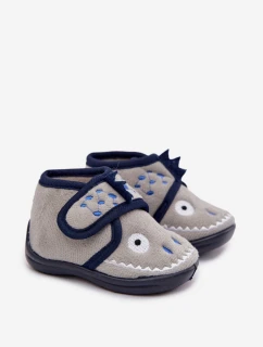 Detské papuče so suchým zipsom - sivé Jeselle