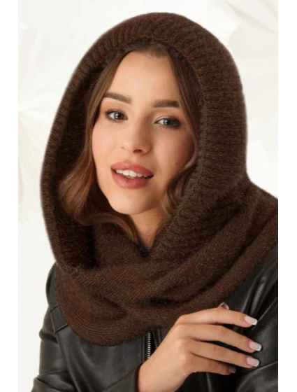 Dámsky šál s kapucňou Chimney 48-495 Chocolate - AJS