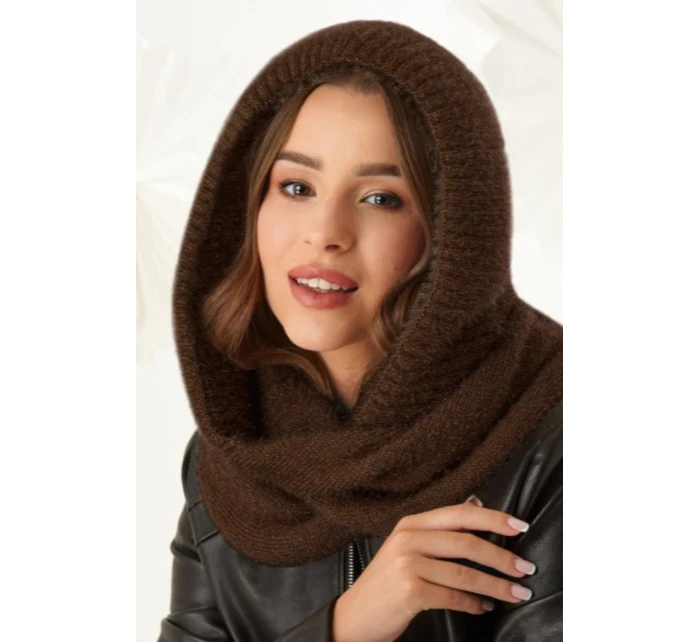 Dámsky šál s kapucňou Chimney 48-495 Chocolate - AJS