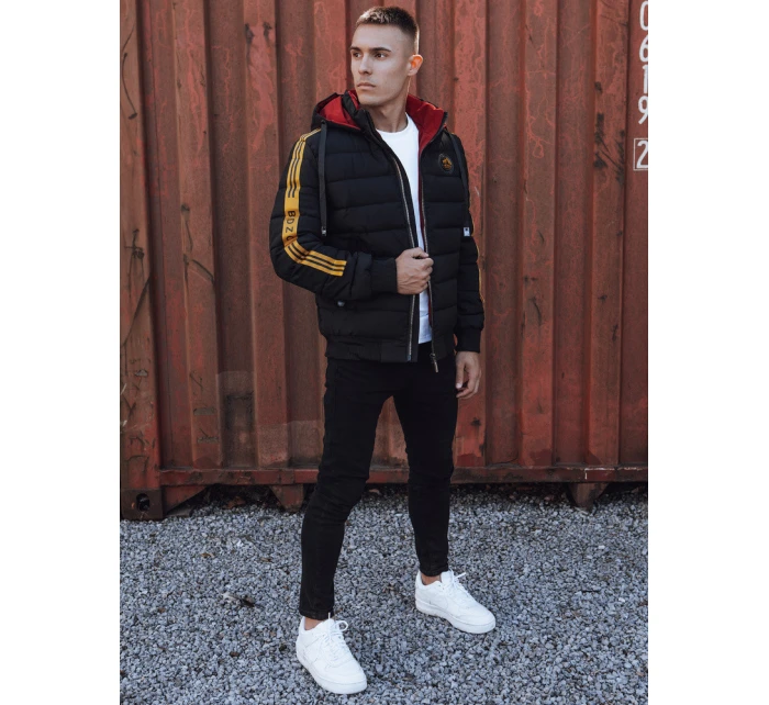 Pánská prošívaná zimní bunda s kapucí černá Dstreet model 21980290 - FashionStreet